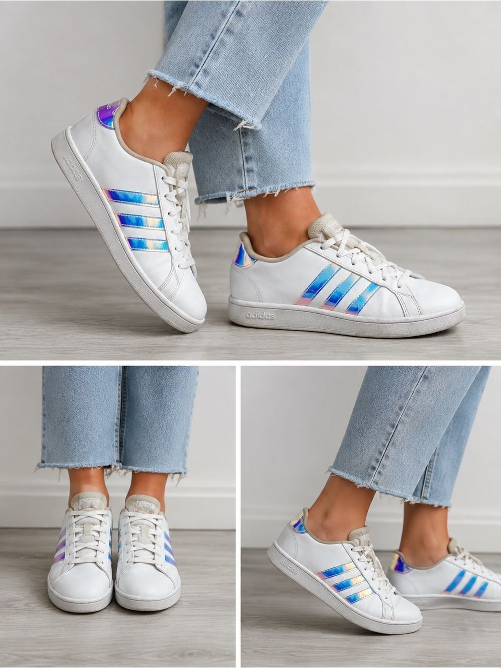 Adidas Women’s Grand Court FW1274 Sneakers Casual White Multicolor Size 4